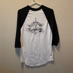 Like New - Adult Size Small Raglan Black and White T-shirt - Bowling Fanatic